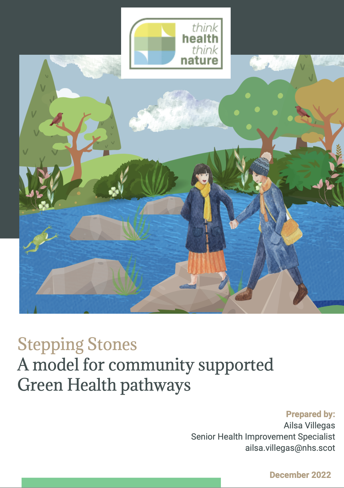 Cover page of the 'Stepping stones – community led referral pathways' guide.